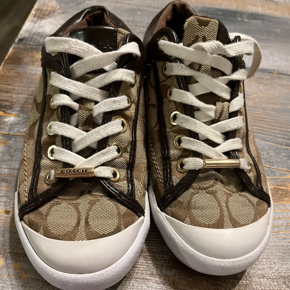 Coach Signature Brown Francesca Tennis Shoes